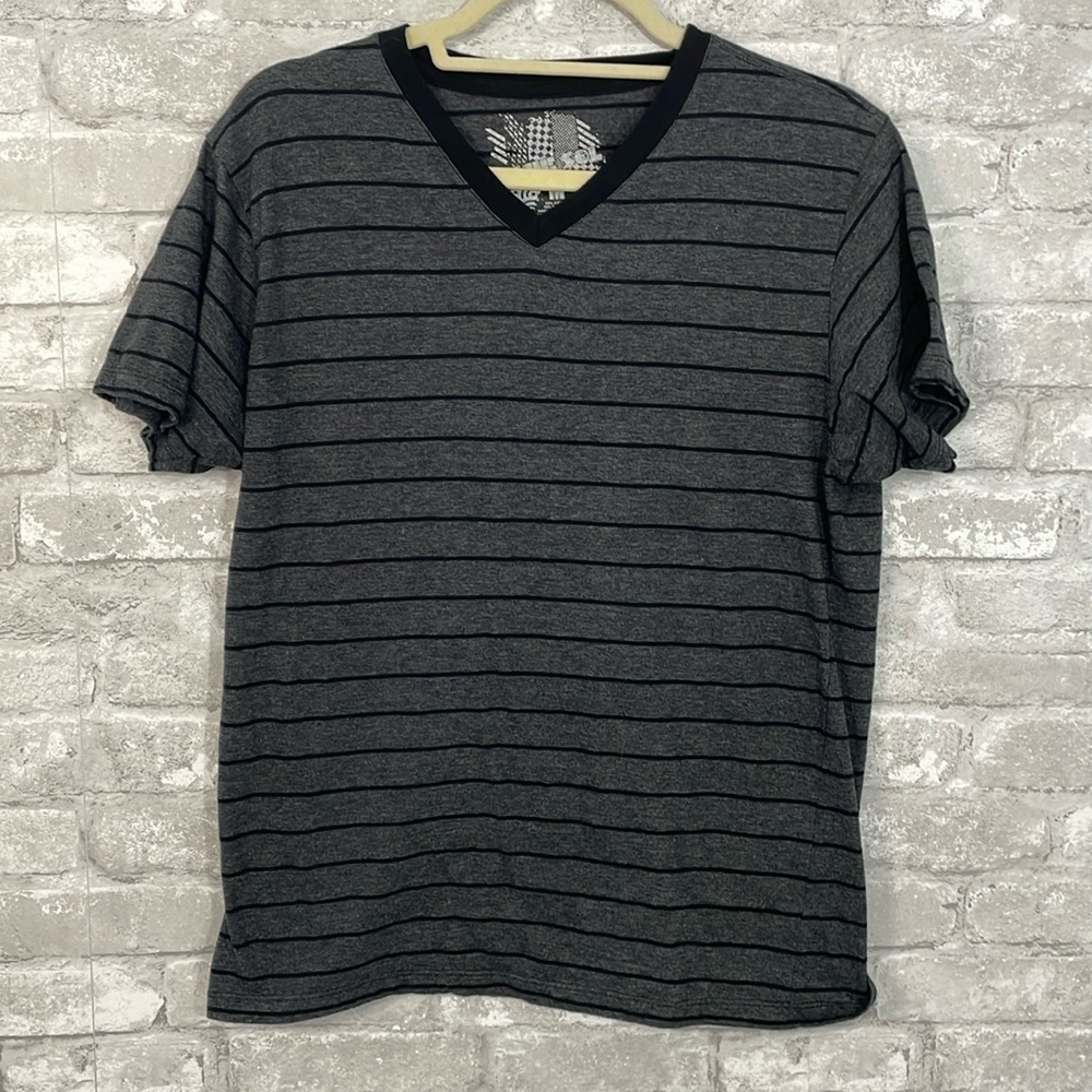 Blue Sol Striped Vneck Tee